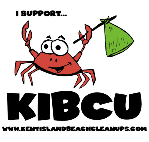 Kent Island Beach Cleanups - "Crusty the Crab Saves our Beaches!" shirt design - zoomed