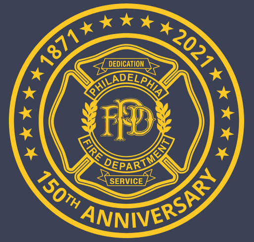 Philadelphia Fire Department 150th Anniversary Tee shirt design - zoomed