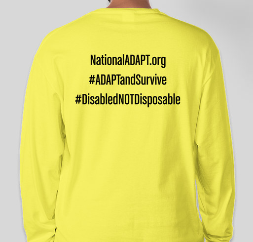 ADAPT October 2020 National Action Shirt Fundraiser - unisex shirt design - back