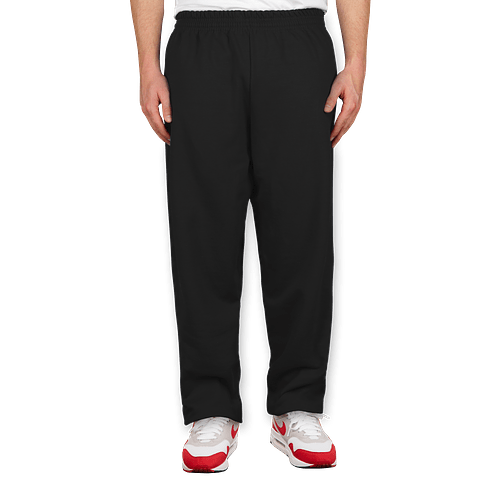 black sweatpants with designs
