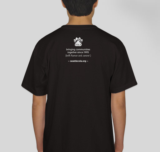 find your happy place - at your local dog park! Fundraiser - unisex shirt design - back