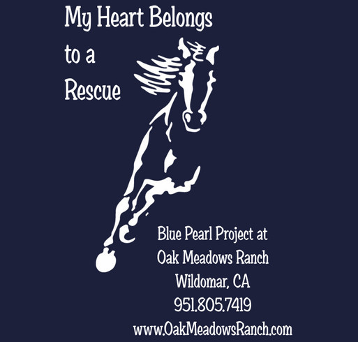Blue Pearl Project at Oak Meadows Ranch Horse Rescue Youth T Shirt Fundraiser shirt design - zoomed