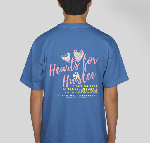 Hearts for Haislee Fundraiser - unisex shirt design - back
