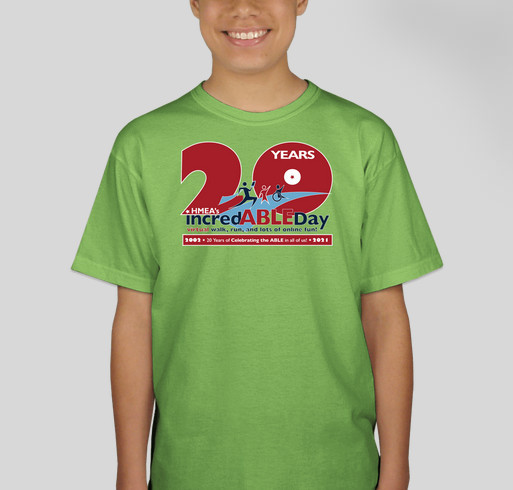 20th Anniversary incredABLE Day - Celebrating the ABLE in all of us! Fundraiser - unisex shirt design - front