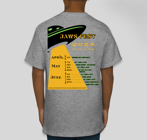 JAWS Festival Youth T-shirt Fundraiser - unisex shirt design - back