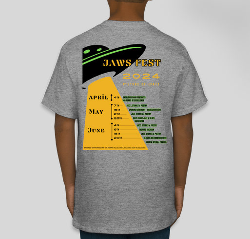 JAWS Festival Youth T-shirt Fundraiser - unisex shirt design - back