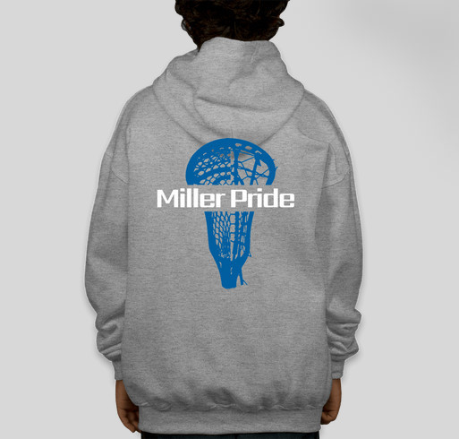 ONE Millburn-Short Hills Lacrosse Club Youth Hoodie Fundraiser - unisex shirt design - back
