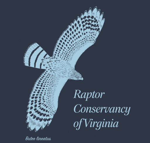 Raptor Conservancy of Virginia 2015 t-shirt fundraiser - Help us feed injured hawks, owls & falcons! shirt design - zoomed