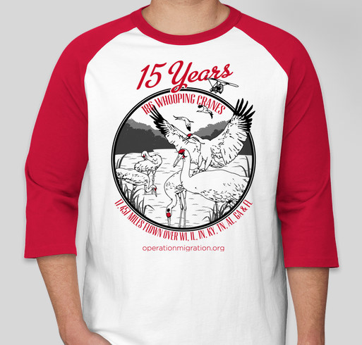 Celebrate 15 Years of Whooping Crane Flights! Fundraiser - unisex shirt design - front