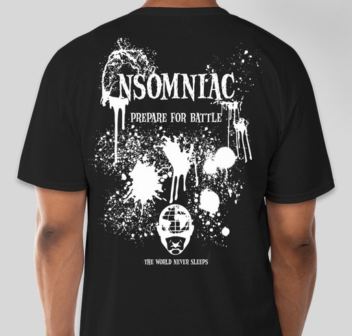 NSOMNIAC T-SHIRT DRIVE Fundraiser - unisex shirt design - back