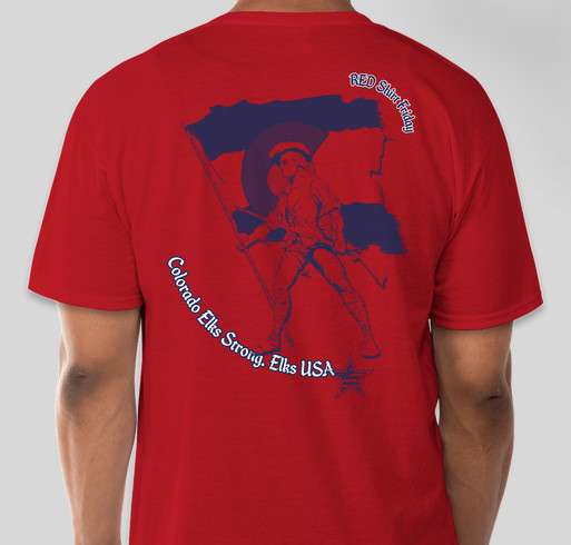Colorado Elks RED Shirt Fridays Fundraiser - unisex shirt design - back
