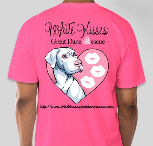 White Kisses Great Dane Rescue Fundraiser - unisex shirt design - back