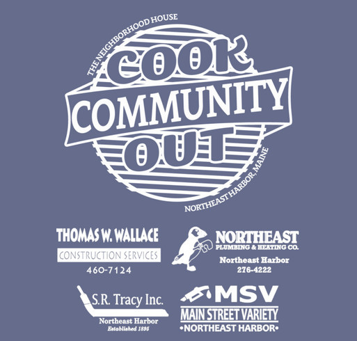 Community Cookout T-Shirt in Red/Heather shirt design - zoomed