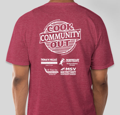 Community Cookout T-Shirt in Red/Heather Fundraiser - unisex shirt design - back