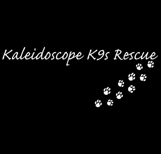 Kaleidoscope K9s rescue fundraiser shirt design - zoomed