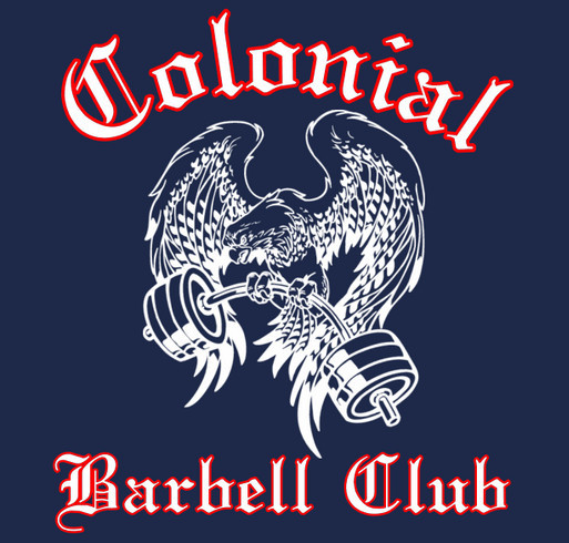 Colonial Barbell Club shirt design - zoomed