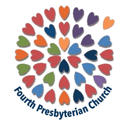 Fourth Fest - rainbow hearts shirt design - zoomed
