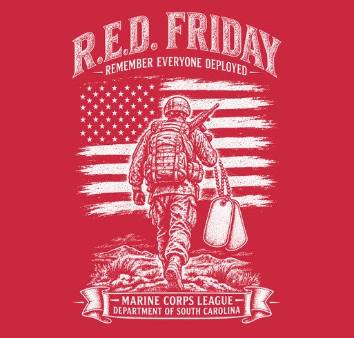 RED Friday Shirts: Help Bring the 2029 Marine Corps League National Convention to SC shirt design - zoomed