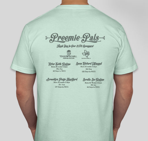 Preemie Pals- March for Babies 2014 Fundraiser - unisex shirt design - back