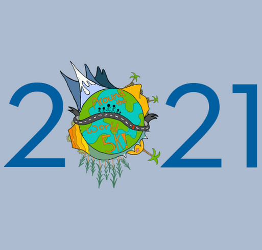 Around the World 5k 2021 shirt design - zoomed