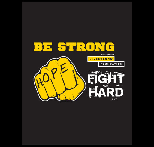 Fight HARD, Be STRONG, Beat Cancer! Performance T-shirt fundraiser shirt design - zoomed