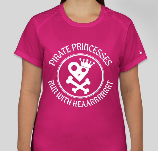 Pirate Princesses Run With Heart Fundraiser - unisex shirt design - front