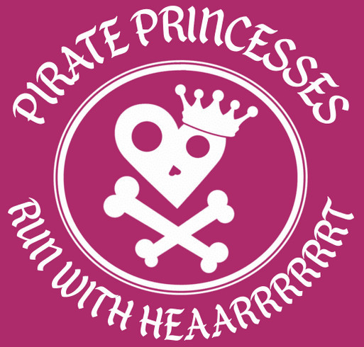 Pirate Princesses Run With Heart shirt design - zoomed