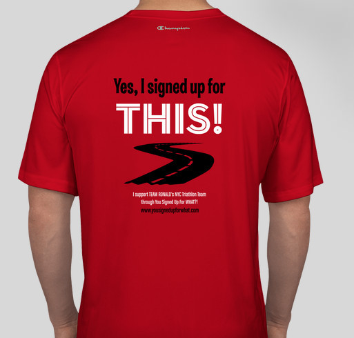 Ronald McDonald House NYC Triathlon Fundraiser - unisex shirt design - back