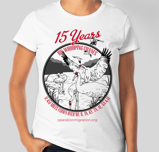 Celebrate 15 Years of Whooping Crane Flights! Fundraiser - unisex shirt design - front