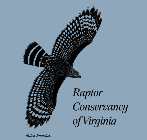 Raptor Conservancy of Virginia 2015 t-shirt fundraiser - Help us feed injured hawks, owls & falcons! shirt design - zoomed