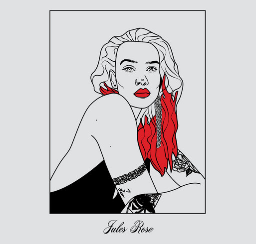 Jules Rose Merch shirt design - zoomed