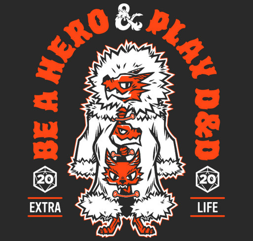 Dungeon & Dragons Extra Life - Be A Hero, Play D&D shirt design - zoomed