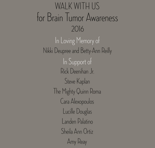 2016 WALK WITH US for Brain Tumor Awareness shirt design - zoomed