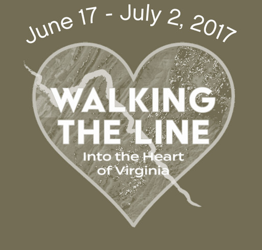 Walking the Line into the Heart of Virginia ... June 17 to July 2, 2017 shirt design - zoomed
