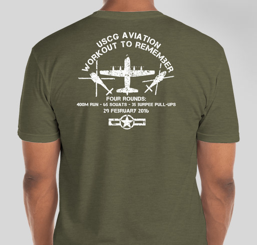 2016 USCG Aviation Memorial Workout to Remember Fundraiser - unisex shirt design - back