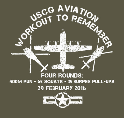 2016 USCG Aviation Memorial Workout to Remember shirt design - zoomed