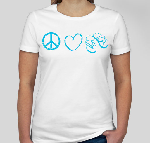 Peace, Love & Flip Flops Fundraiser - unisex shirt design - front
