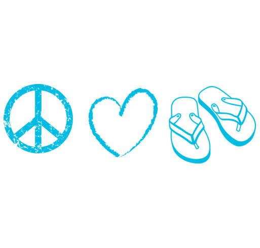 Peace, Love & Flip Flops shirt design - zoomed