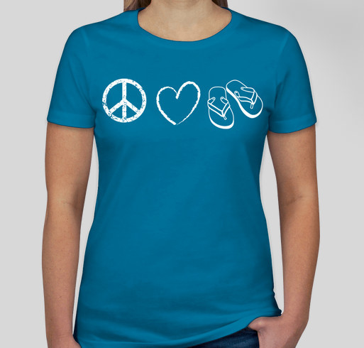 Peace, Love & Flip Flops Fundraiser - unisex shirt design - front