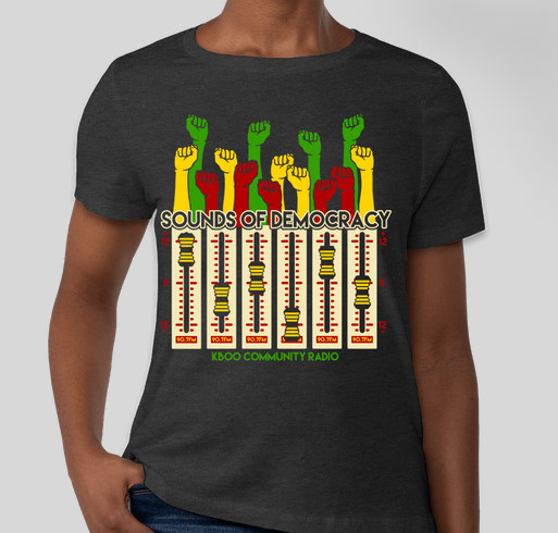 KBOO Sounds of Democracy Limited Edition T-shirt Fundraiser - unisex shirt design - front