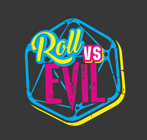 Roll20Con 2022 and Roll vs Evil! shirt design - zoomed