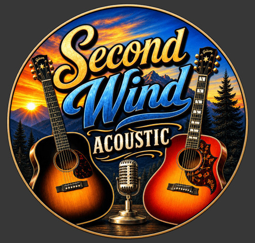 Second Wind Acoustic shirt design - zoomed