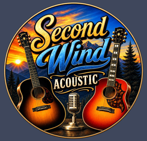 Second Wind Acoustic shirt design - zoomed
