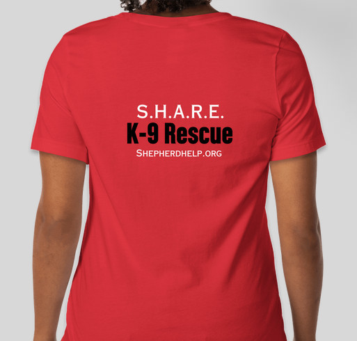 Think Pawsitive and Support SHARE Fundraiser - unisex shirt design - back