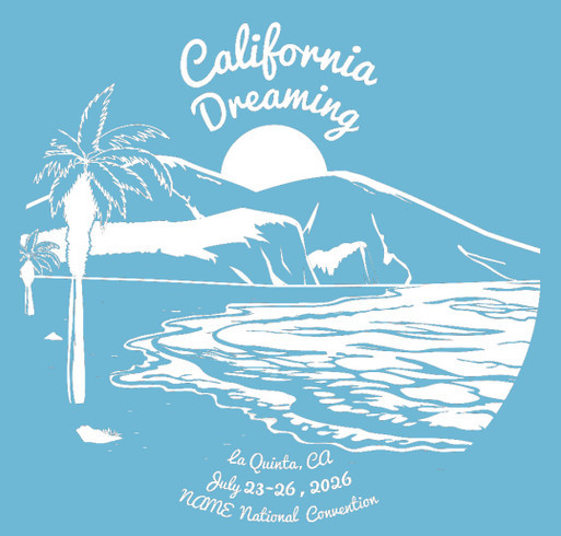 California Dreaming Fundraiser shirt design - zoomed