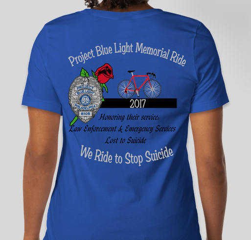 The Project Blue Light 4th Annual Memorial Ride Fundraiser - unisex shirt design - back