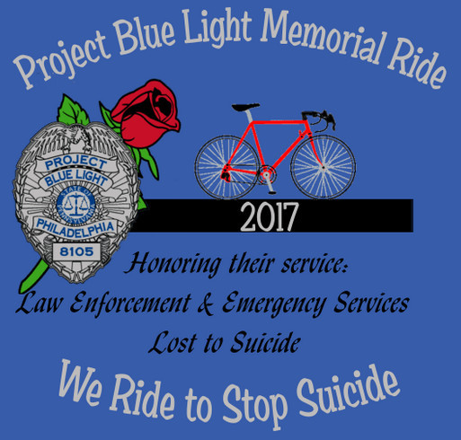 The Project Blue Light 4th Annual Memorial Ride shirt design - zoomed