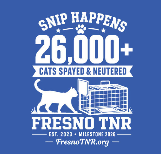 Celebrating 26,000 Spays and Neuters - White Image shirt design - zoomed