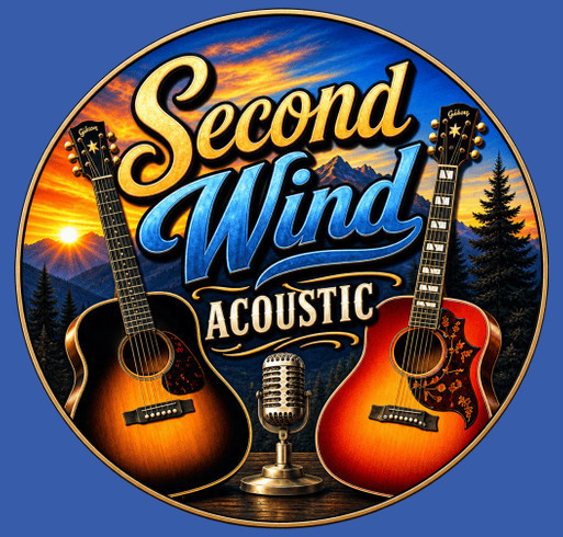 Second Wind Acoustic shirt design - zoomed