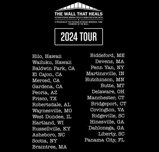 The Wall that Heals 2024 Tour shirt design - zoomed